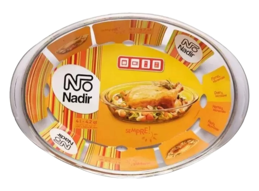 ASSADEIRA VIDRO OVAL 04LTS 35X26X7 NADIR
