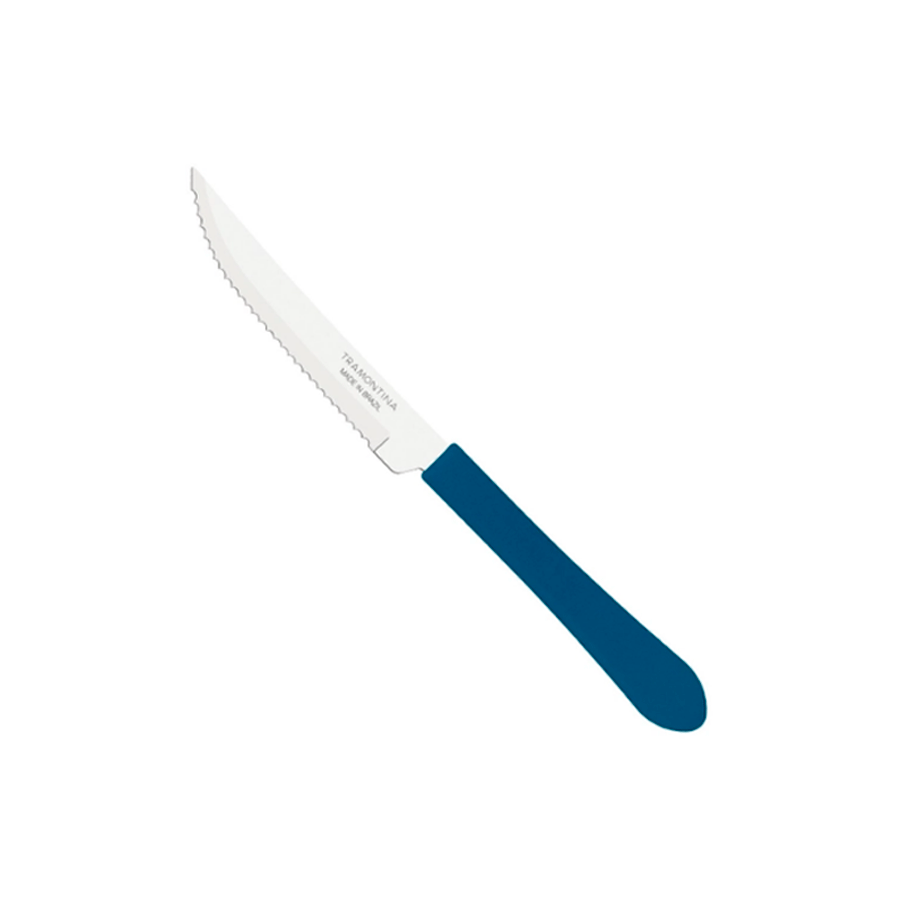 FACA INOX MESA CABO PLASTICO AZUL TRAMONTINA