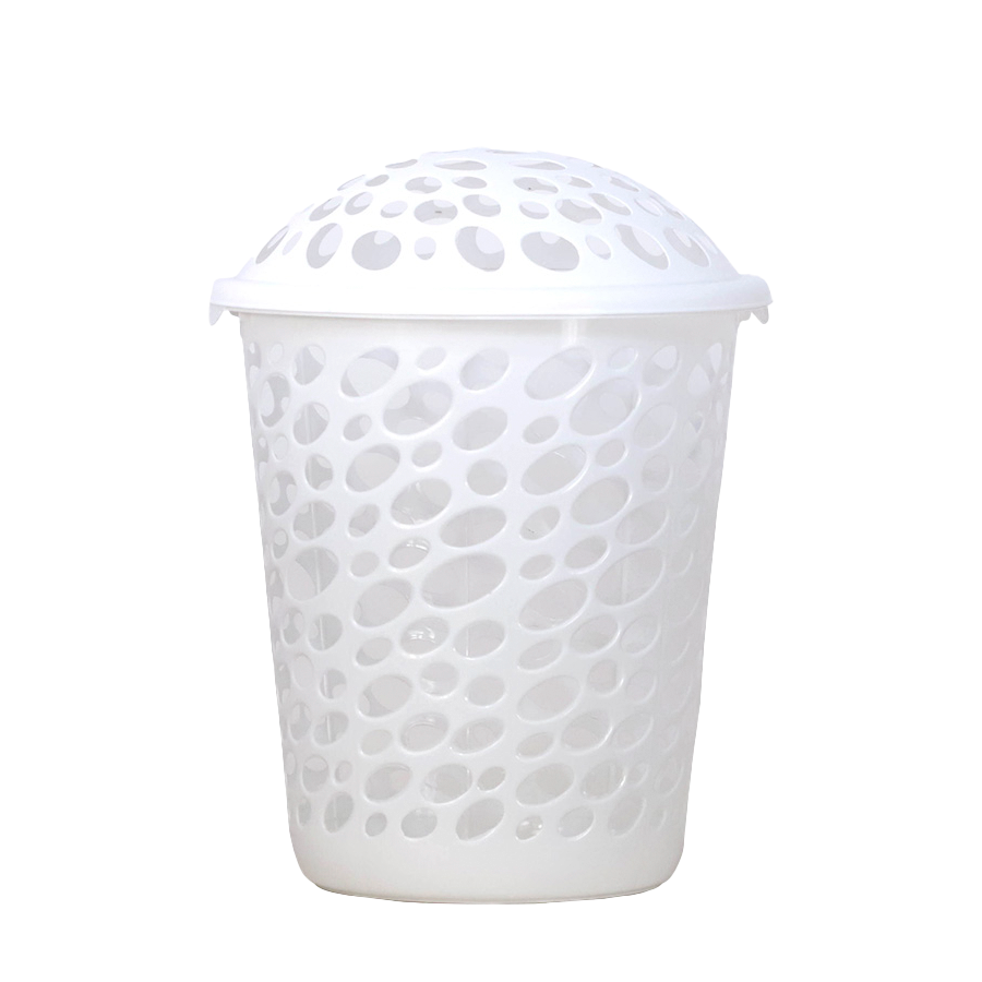 CESTO TELADO 60LTS C/TAMPA BRANCO MILPLASTIC