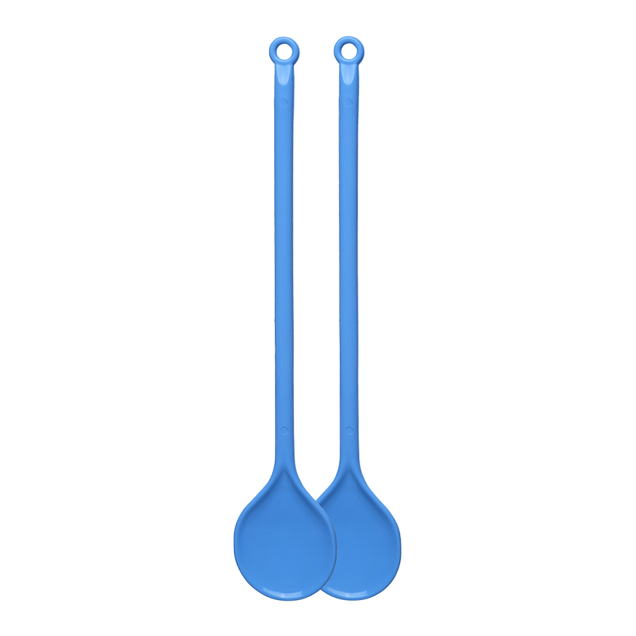 COLHER MINGAU PLASTICA C/2 AZUL MILPLASTIC