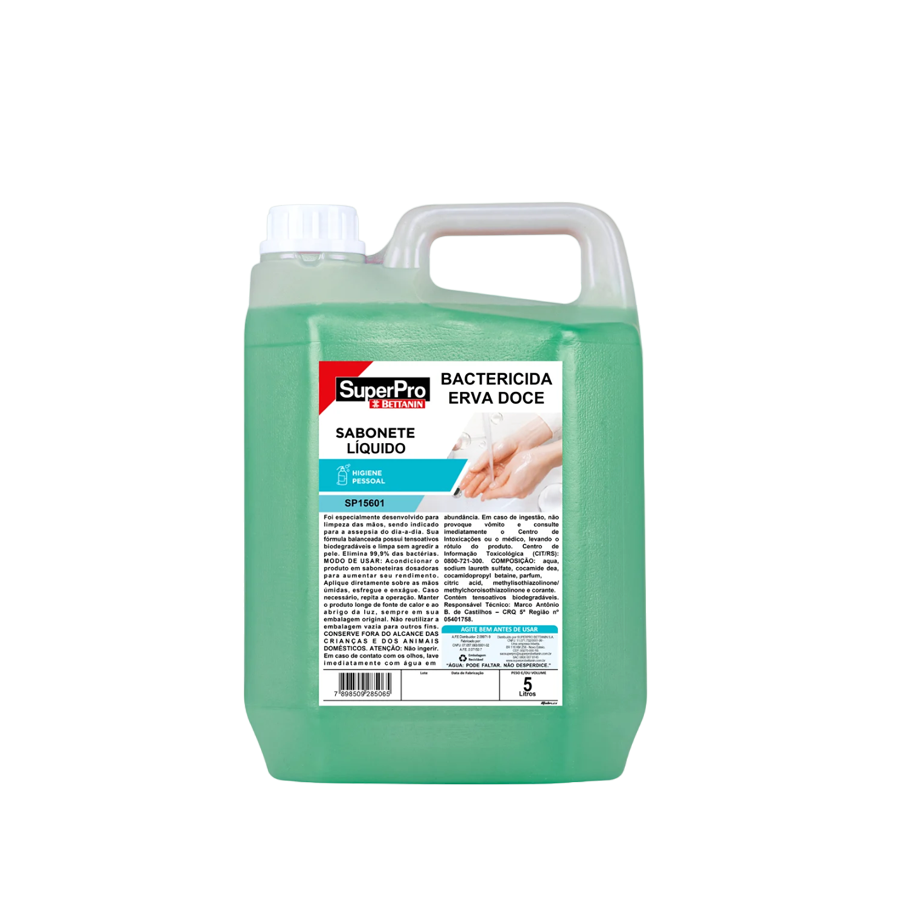 SABONETE LIQ PEROLIZADO 5LTS ERVA D REF.SP15601 SUPERPRO BETTANIN