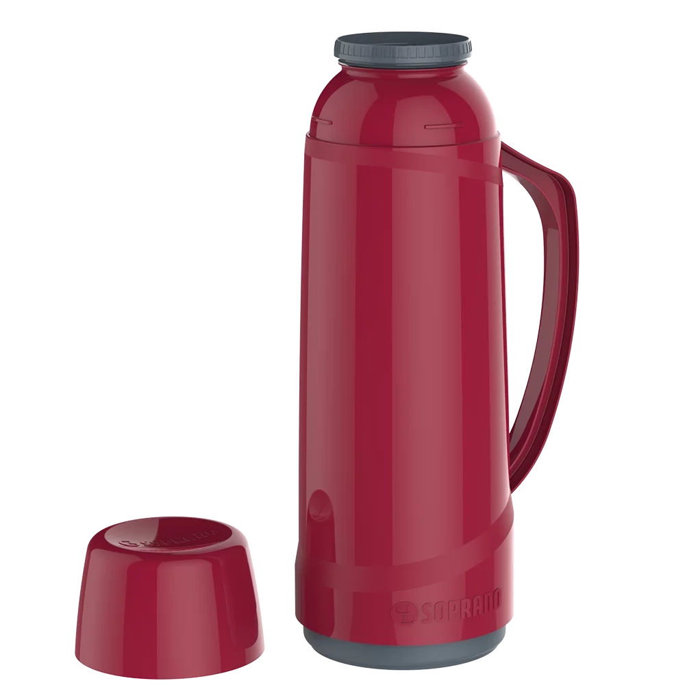 GARRAFA TERMICA 1LT CRISTAL VERMELHA SOPRANO