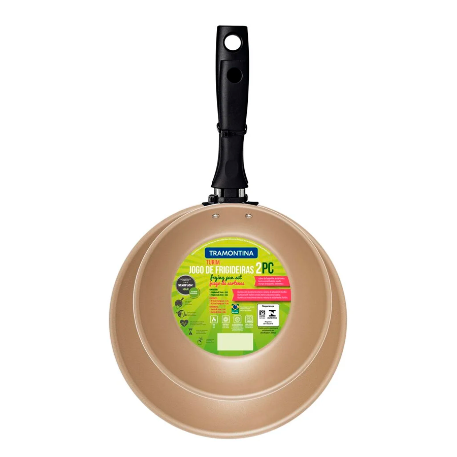 JOGO FRIGIDEIRAS C/2 16/20 TEFLON TURIM VERM TRAMONTINA