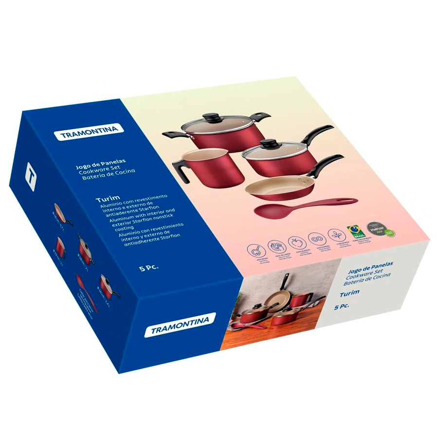 JOGO PANELAS 5PCS TEFLON TURIM REF.762 TRAMONTINA