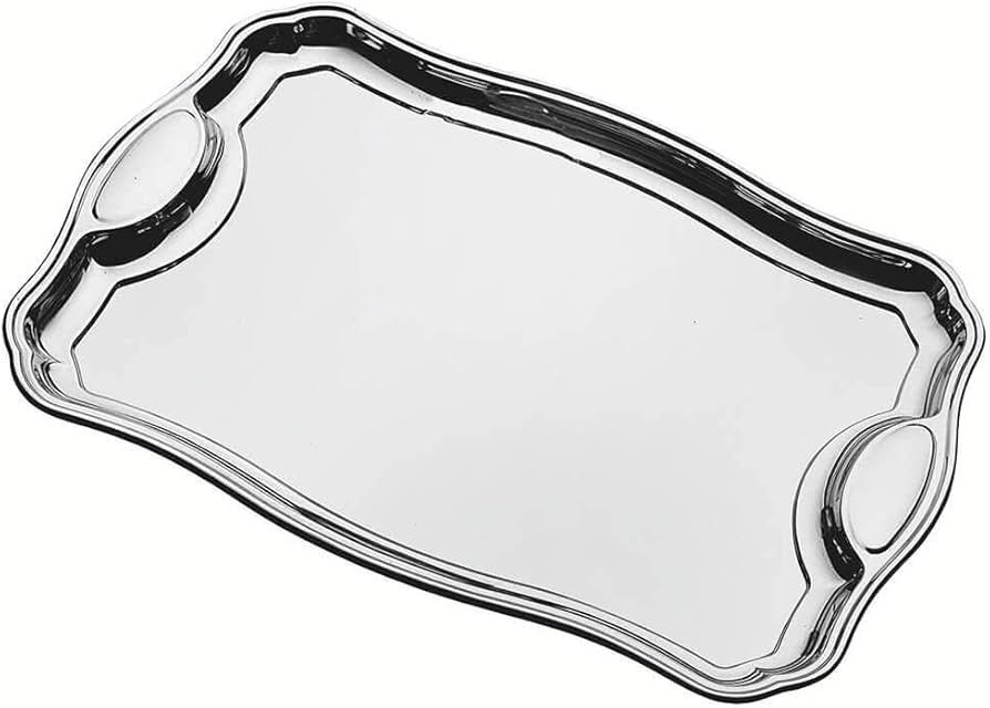 BANDEJA INOX 45X33CM C/ALCA RETANGULAR REF.106 NM