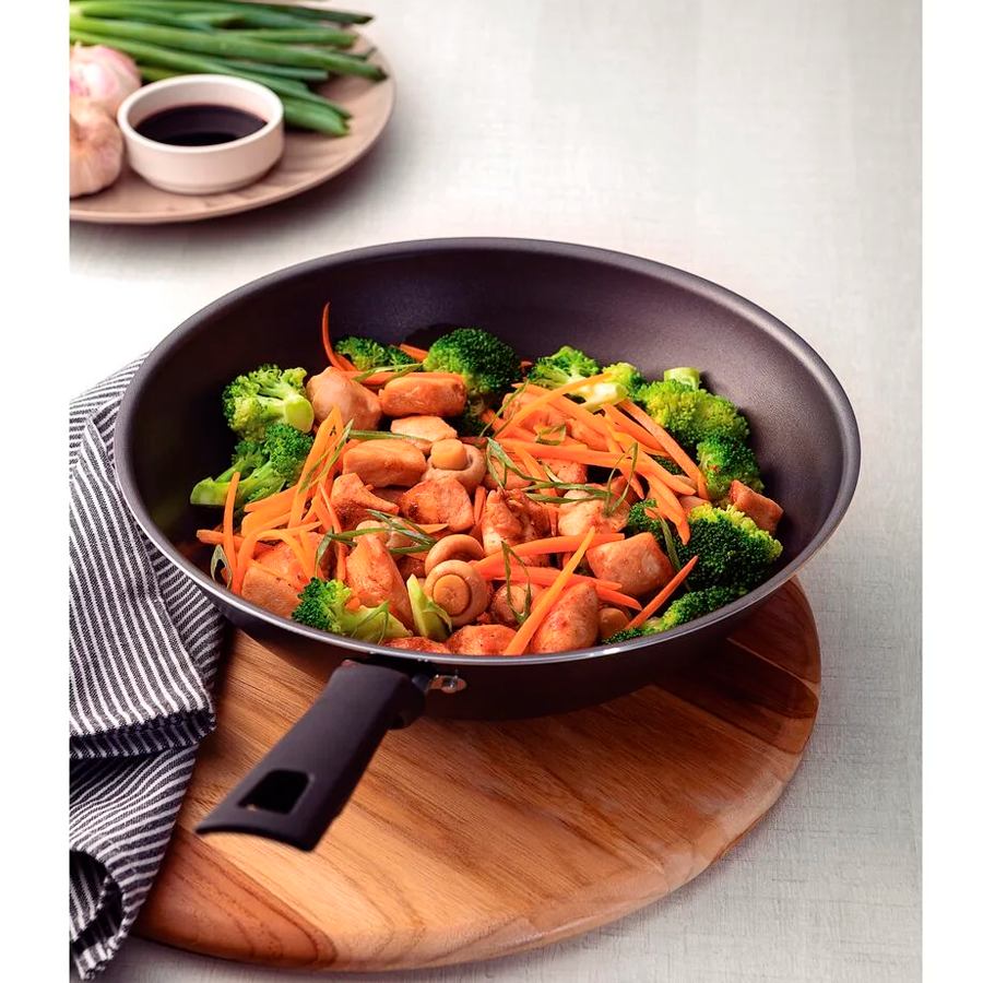 WOK N.28 TEFLON LORETO GRAFITE REF.028 TRAMONTINA