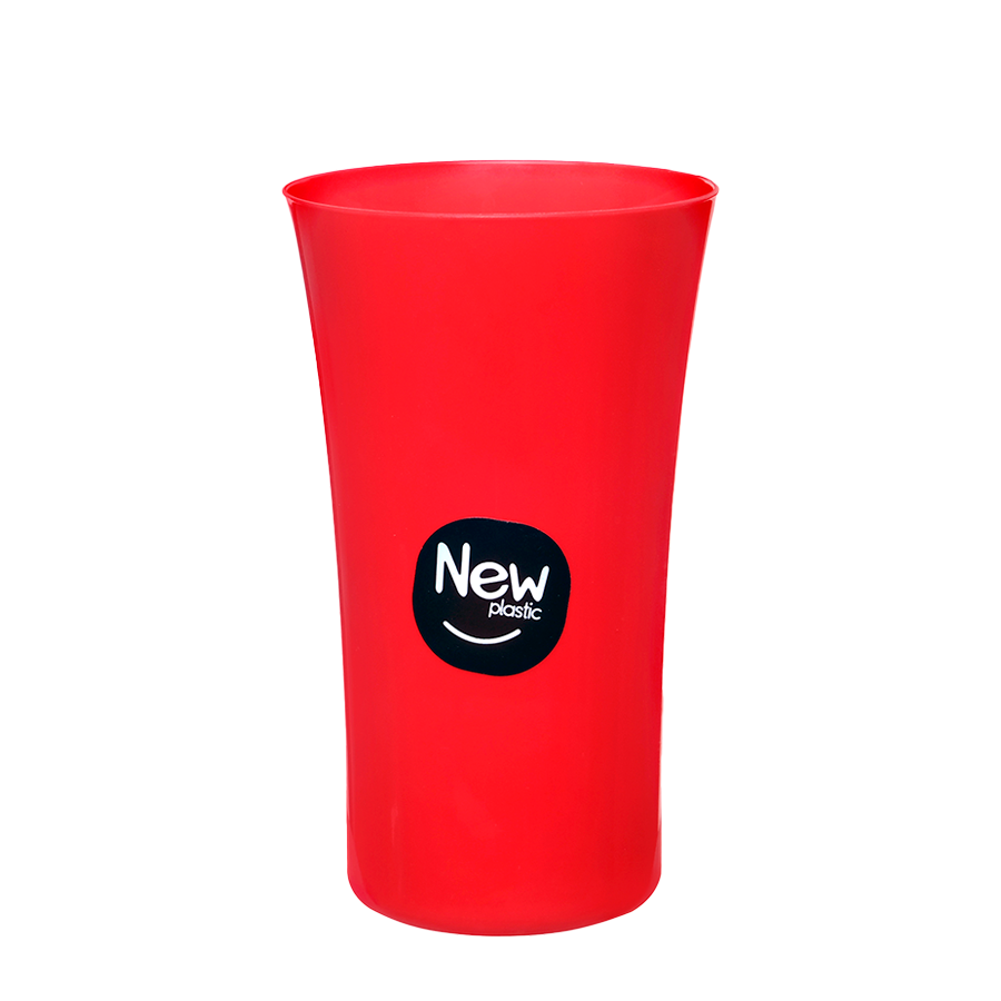 COPO PLASTICO 450ML PLUS VERMELHO MILPLASTIC