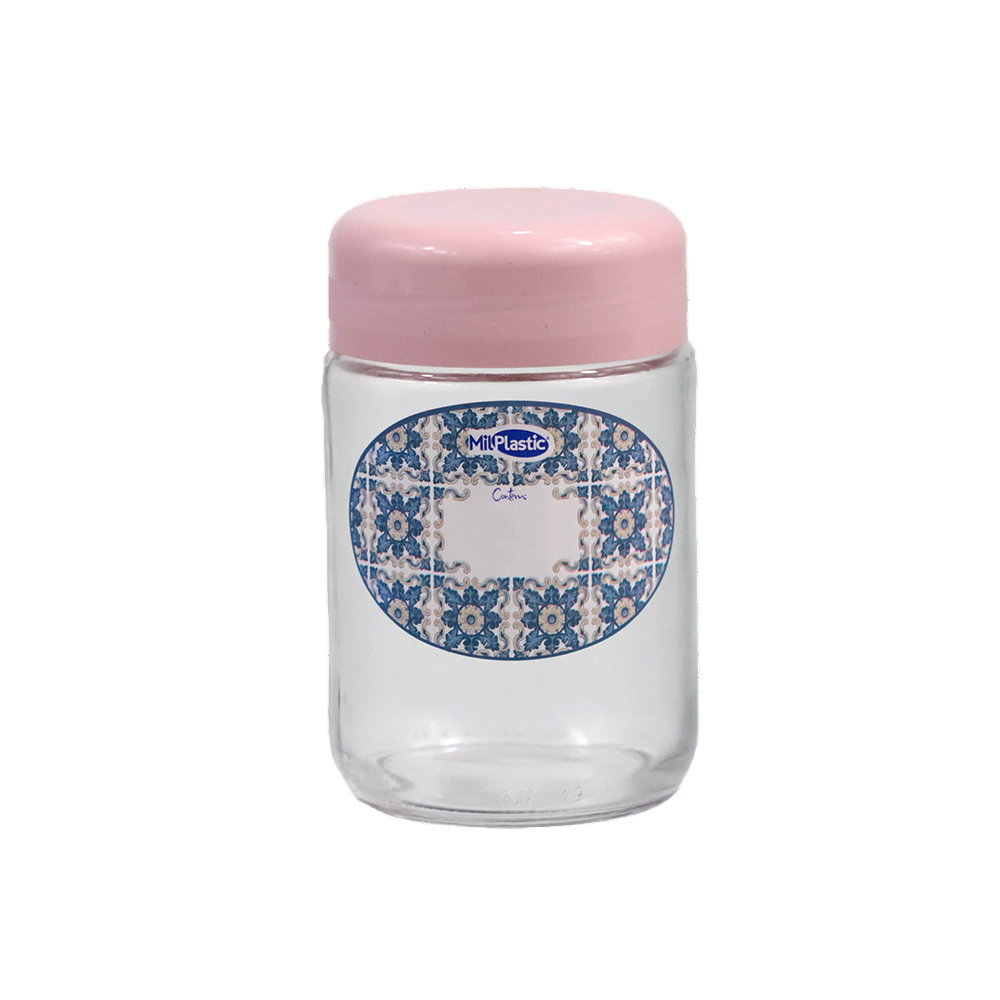 POTE VIDRO LISO 600ML MILPLASTIC