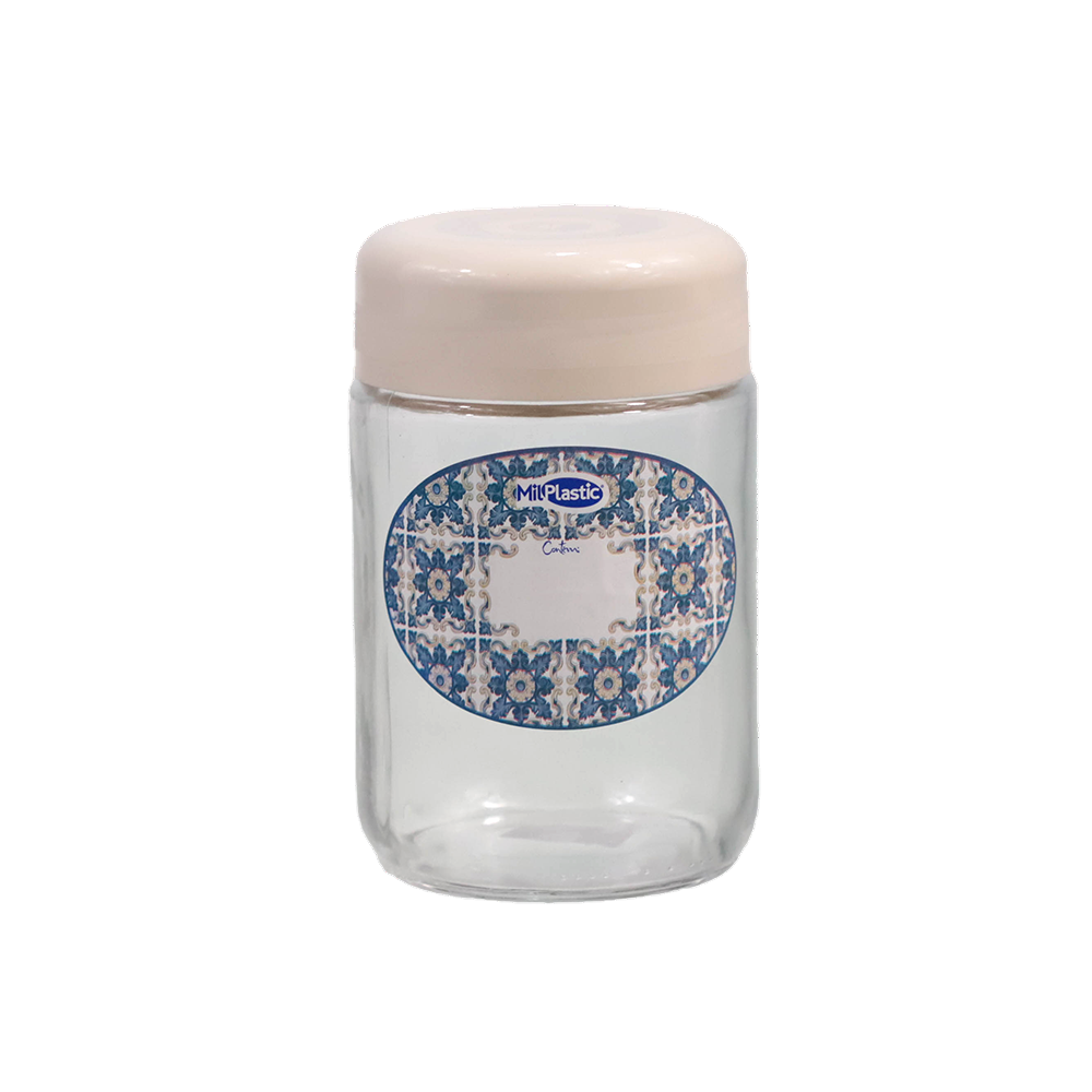 POTE VIDRO LISO 600ML MILPLASTIC