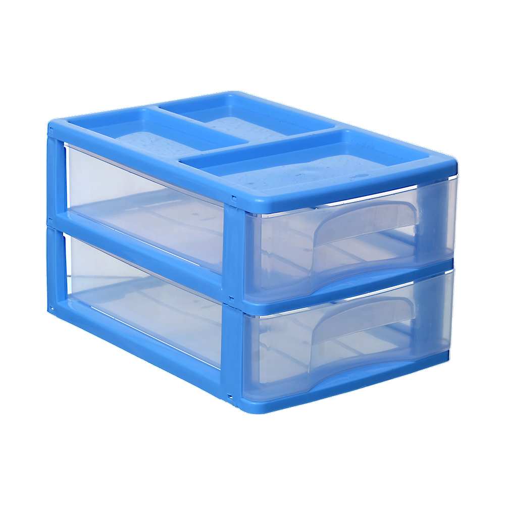 GAVETEIRO C/2 GAVETAS 26,5X18X15 AZUL MILPLASTIC