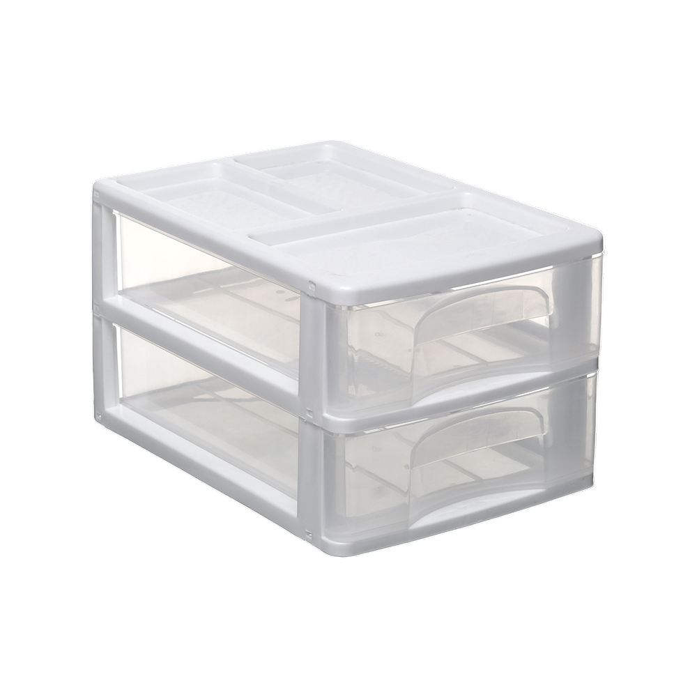 GAVETEIRO C/2 GAVETAS 26,5X18X15 BRANCO MILPLASTIC
