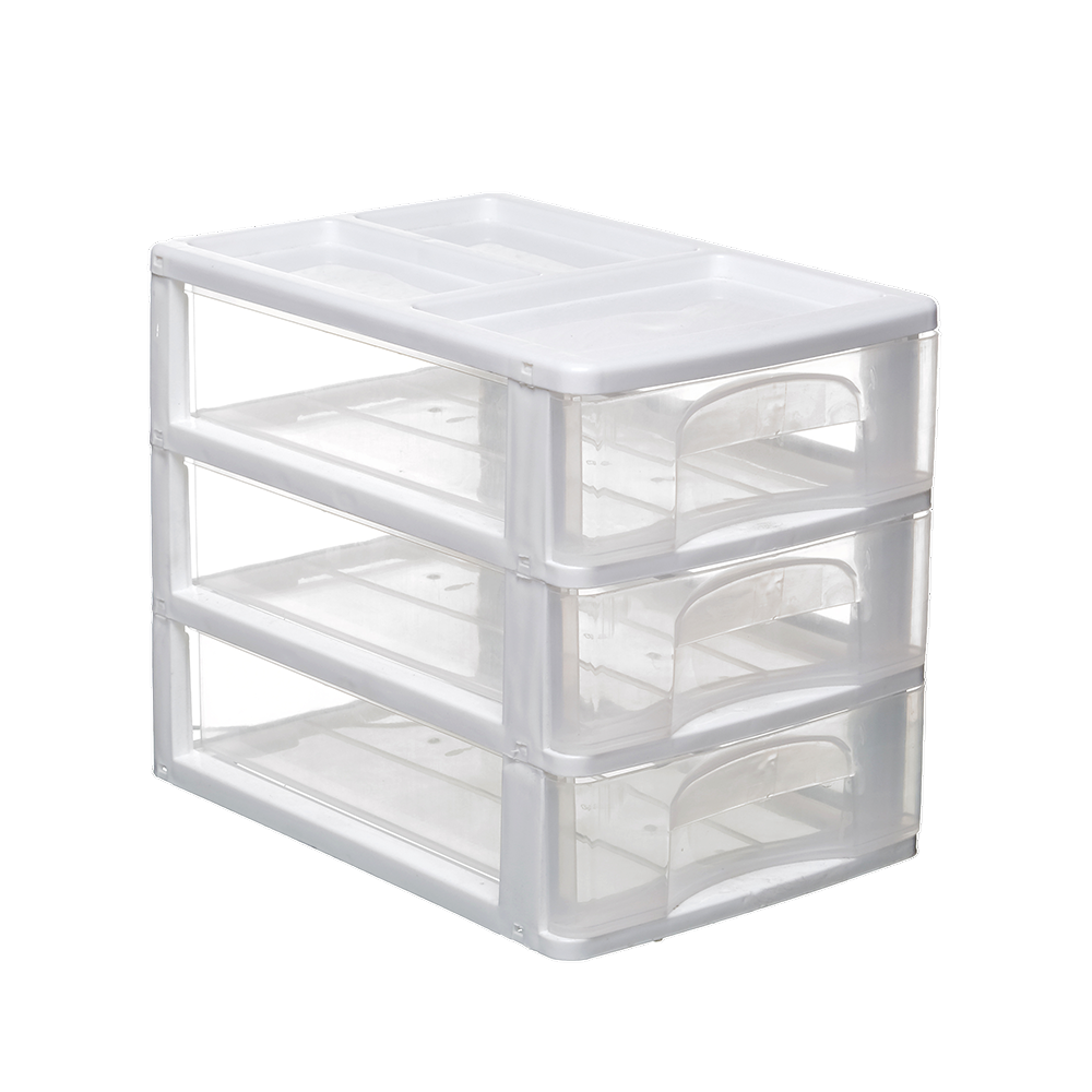 GAVETEIRO C/3 GAVETAS 26X18X22 BRANCO MILPLASTIC