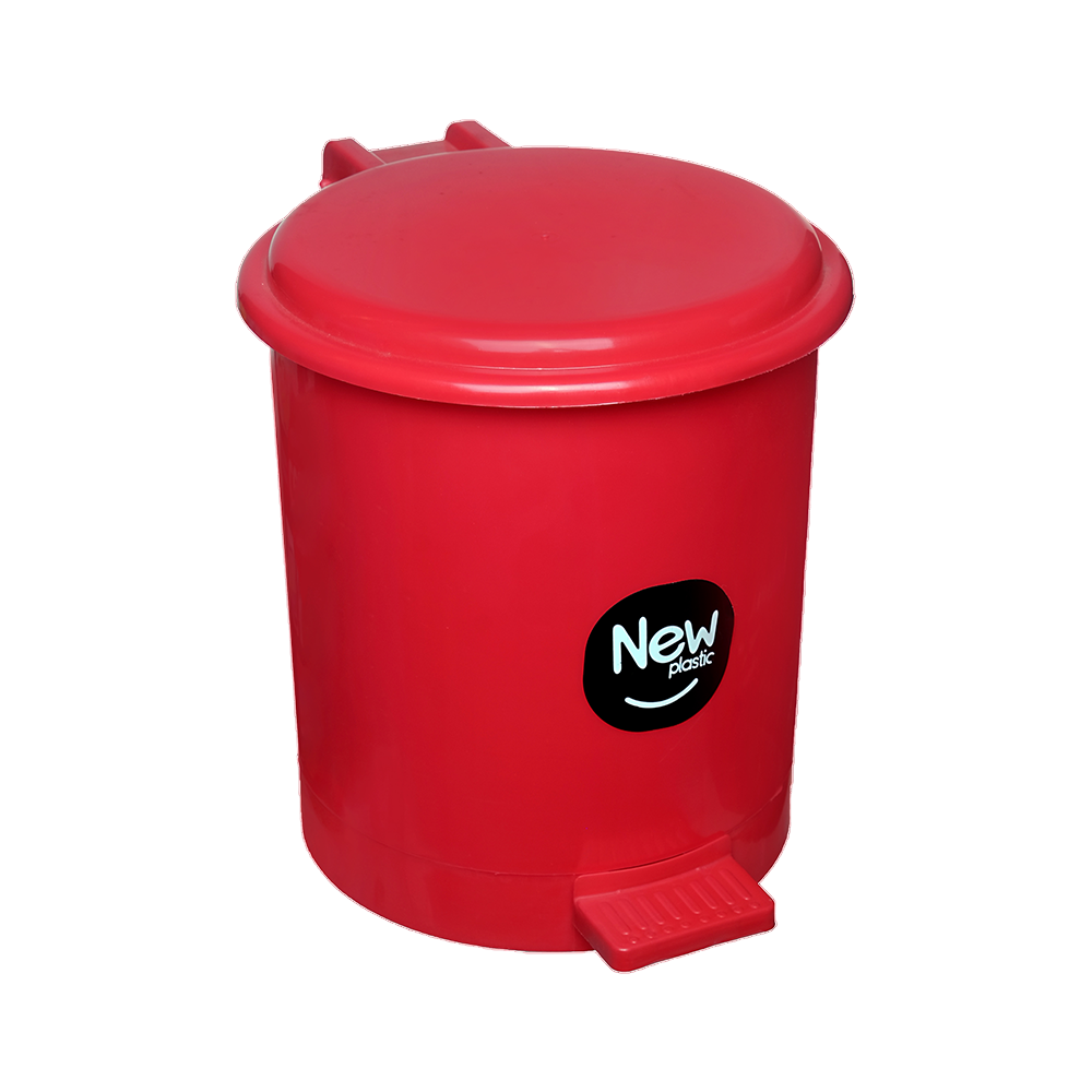 LIXEIRA 12LTS C/PEDAL VERMELHA MILPLASTIC