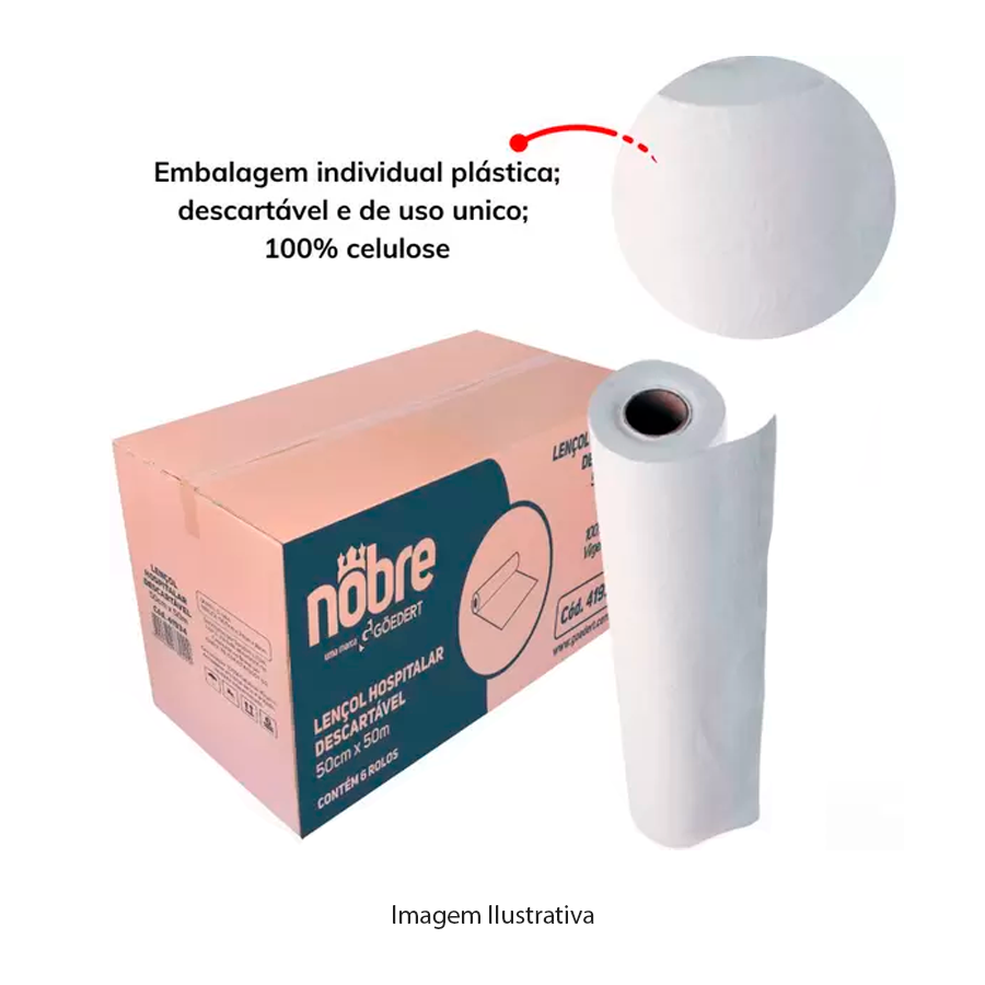 LENCOL HOSPITALAR 50X50 100% CELULOSE REF.54189 NOBRE
