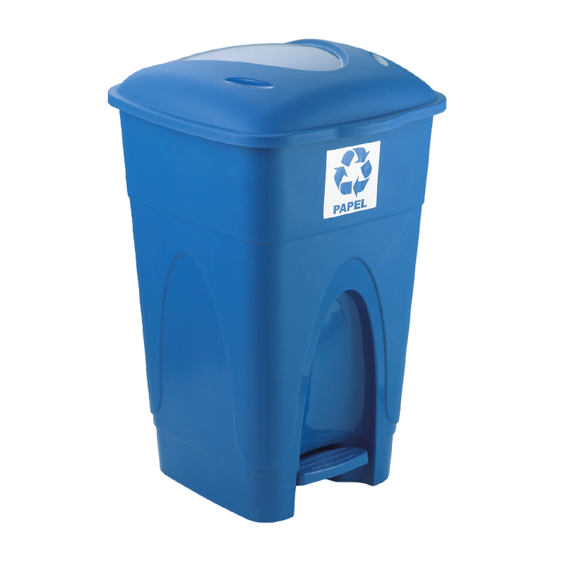 LIXEIRA 65LTS C/PEDAL AZUL INJEPLASTEC