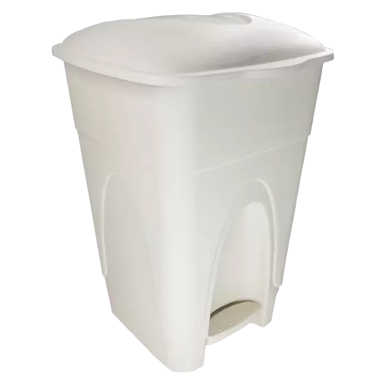 LIXEIRA 65LTS C/PEDAL BRANCA INJEPLASTEC