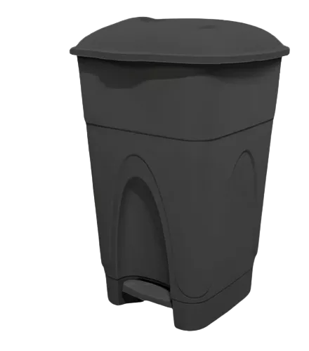 LIXEIRA 65LTS C/PEDAL PRETA INJEPLASTEC