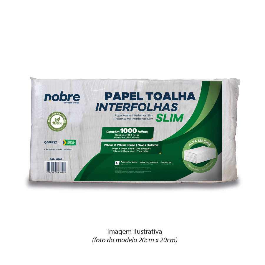 PAPEL TOALHA BRANCO 20X18 C/1000 NOBRE