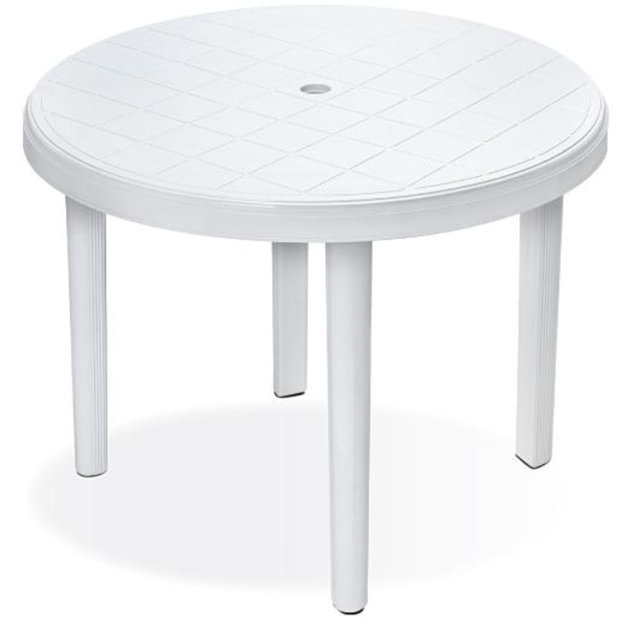 MESA REDONDA DESMONTAVEL 90CM BRANCA REF FORPLAST