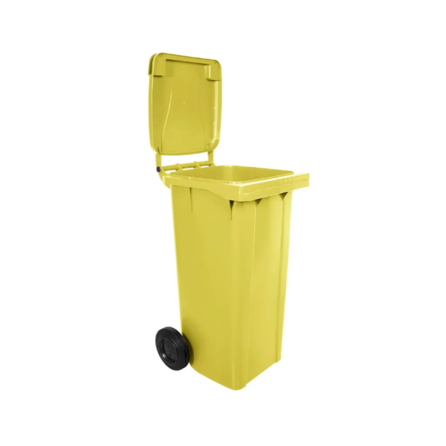 LIXEIRA 120LTS COLETOR C/RODAS AMARELO LAR PLASTICOS