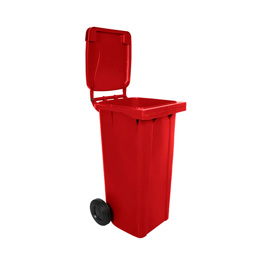 LIXEIRA 120LTS COLETOR C/RODAS VERMELHO LAR PLASTICOS