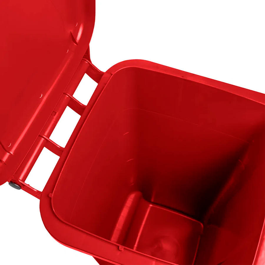 LIXEIRA 120LTS COLETOR C/RODAS VERMELHO LAR PLASTICOS