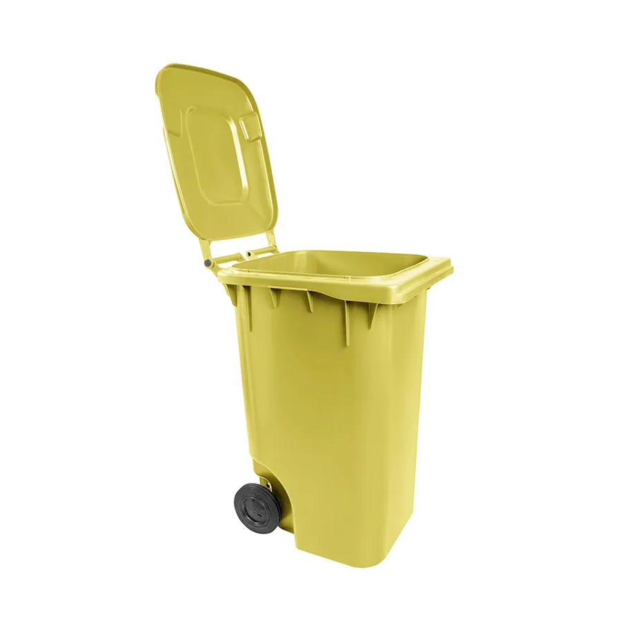 LIXEIRA 240LTS COLETOR C/RODAS AMARELO LAR PLASTICOS