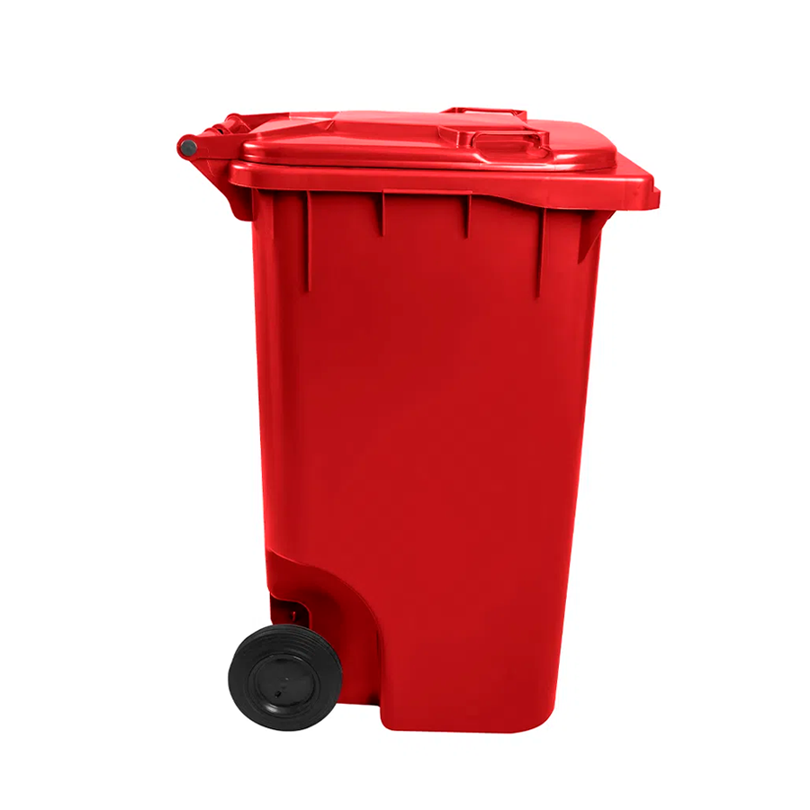 LIXEIRA 240LTS COLETOR C/RODAS VERMELHA LAR PLASTICOS