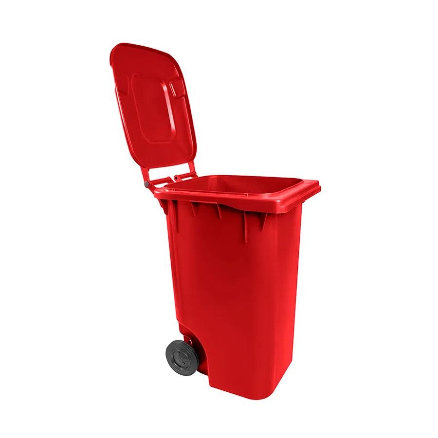 LIXEIRA 240LTS COLETOR C/RODAS VERMELHA LAR PLASTICOS