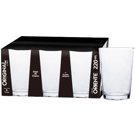 CONJ COPO VIDRO C/6 220ML TWISTER REF.SL0929 ORIGINAL