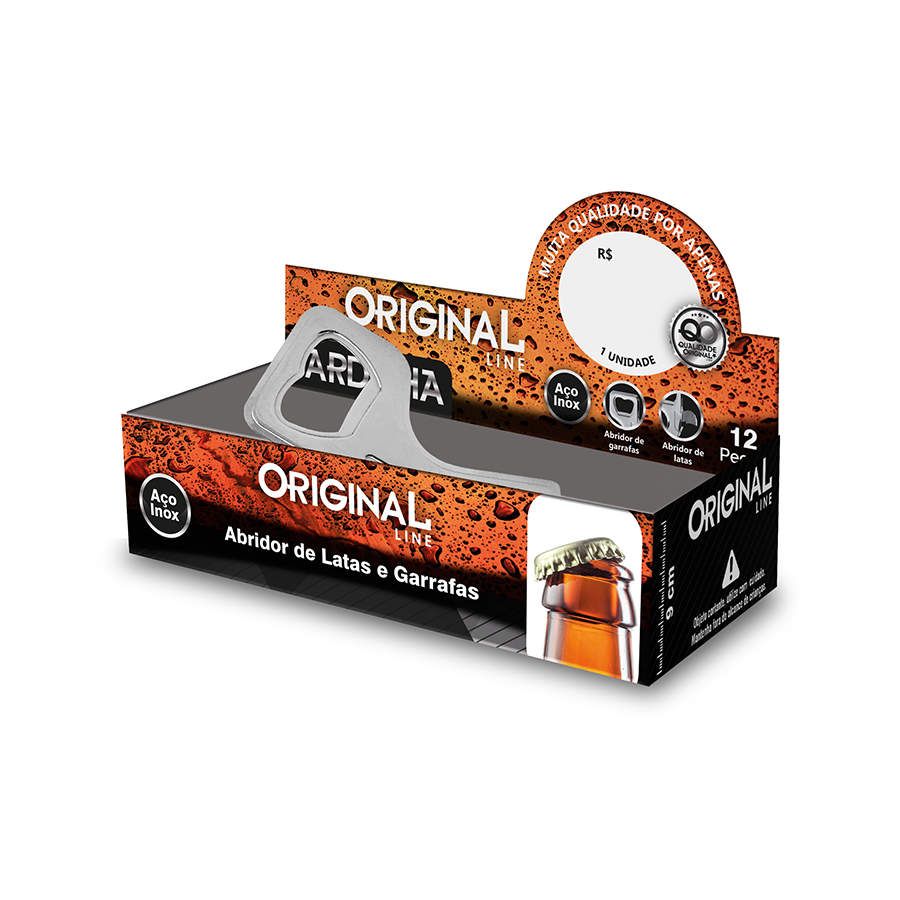 ABRIDOR DE GARRAFA E LATA INOX REF.SL0272 ORIGINAL