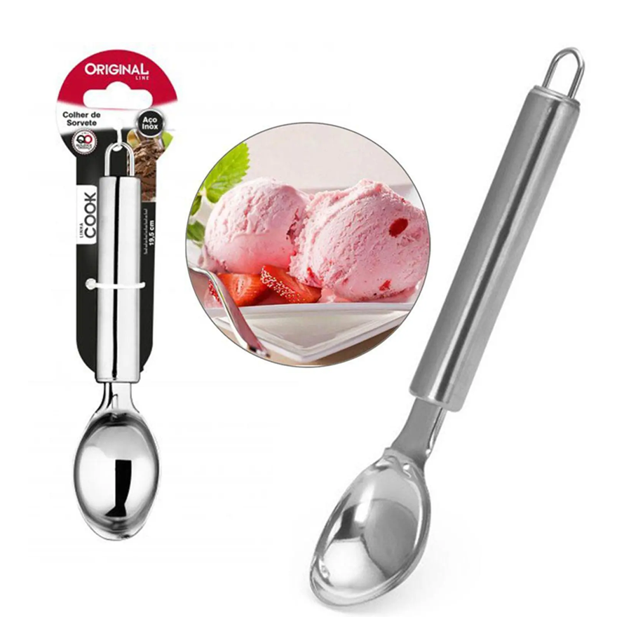 COLHER INOX SORVETE 19,5CM COOK REF.SL0548 ORIGINAL