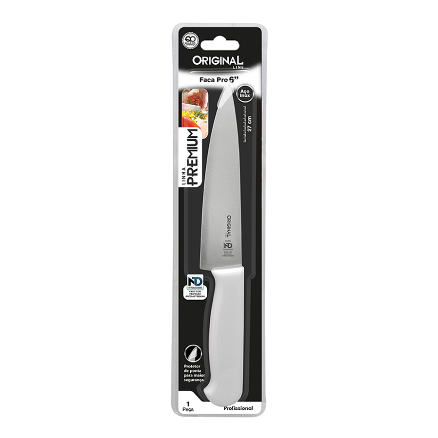FACA INOX N.06 CABO BRANCO PREMIUM REF.SL0333 ORIGINAL
