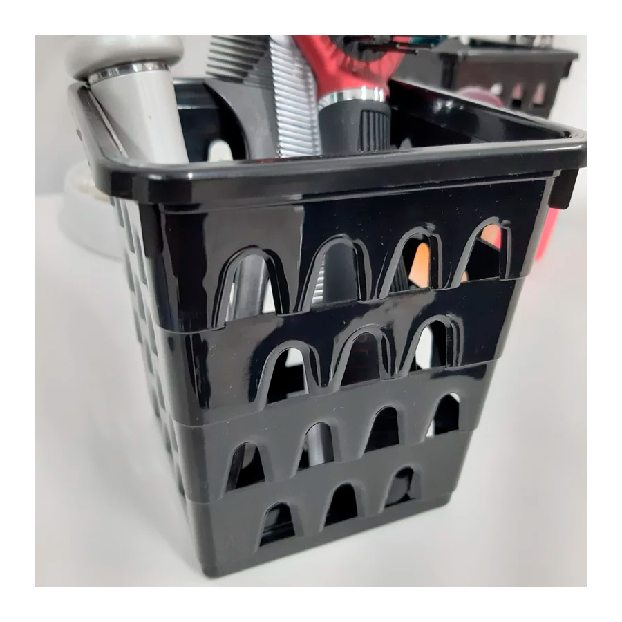 CESTO PLASTICO QUADRADO PRETO PEQUENO REF.0690 UNINJET