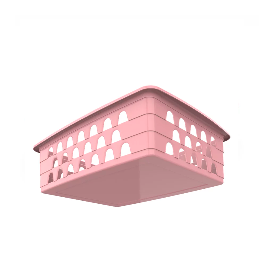 CESTO PLASTICO RETANGULAR ROSA MEDIO REF.1035 UNINJET