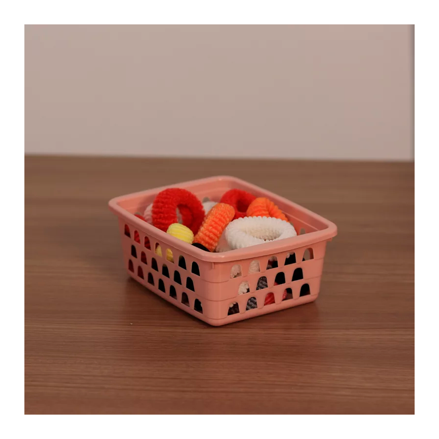 CESTO PLASTICO RETANGULAR ROSA PEQUENO REF.1032 UNINJET