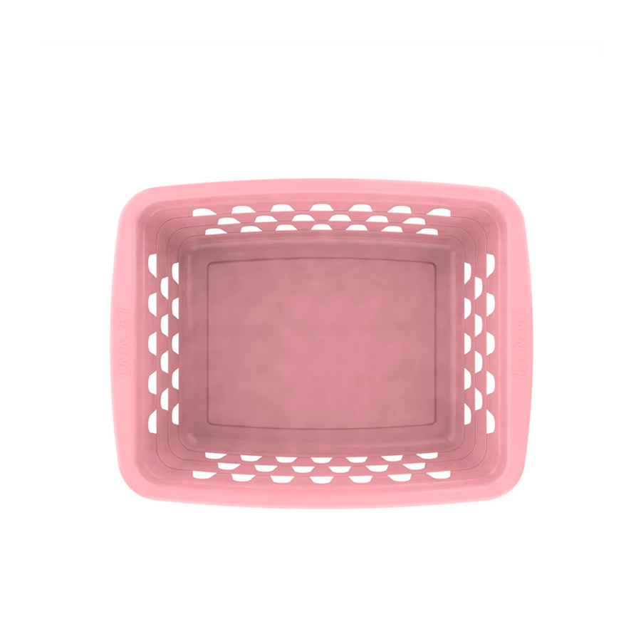 CESTO PLASTICO RETANGULAR ROSA PEQUENO REF.1032 UNINJET