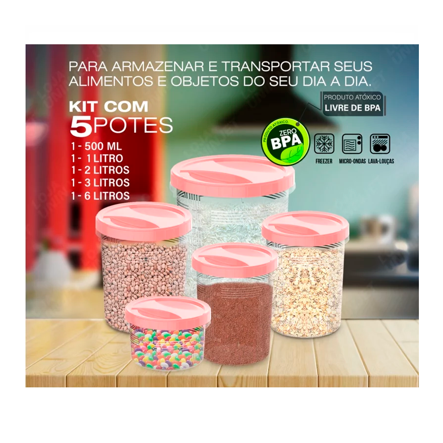 CONJUNTO DE MANTIMENTO C/5PCS REDONDA E C/ROSCA REF.0783 UNINJET