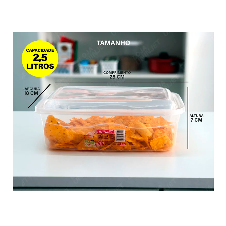 POTE 2,5LTS RETANGULAR TRANSPARENTE REF.0466 UNINJET
