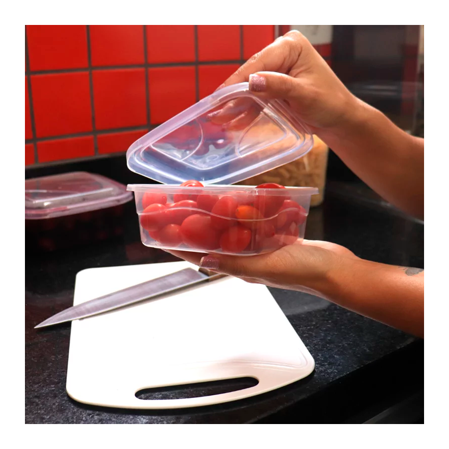 POTE 0,700ML RETANGULAR TRANSPARENTE REF.1127 UNINJET