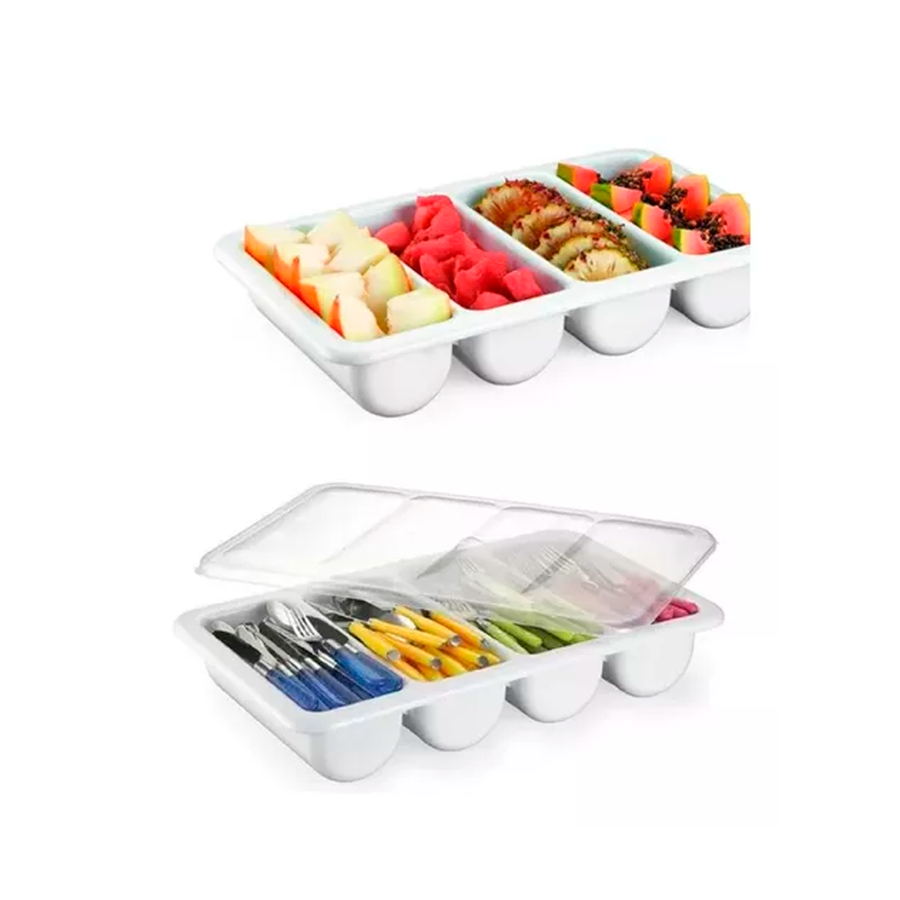 ORGANIZADOR 4 DIVISORIAS COM TAMPA BRANCA REF.7875 PLEION