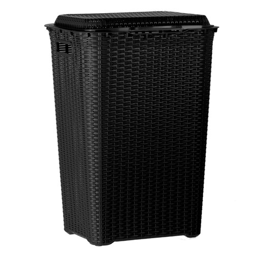 CESTO TELADO 60LTS RATAN PRETO TOPPLAST