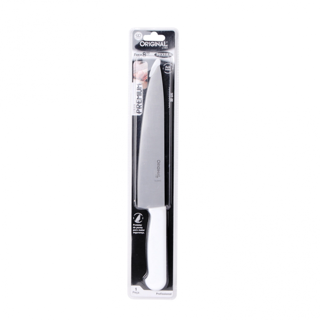 FACA INOX N.08 CABO BRANCO PEIXEIRA PREMIUM REF.415 ORIGINAL