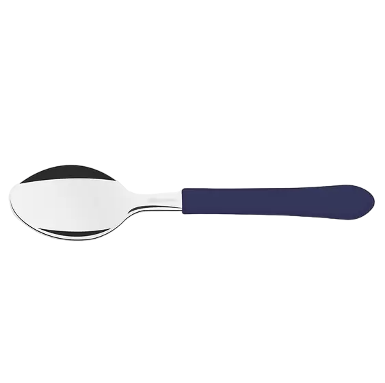 COLHER INOX MESA CABO PLASTICO AZUL LEME TRAMONTINA