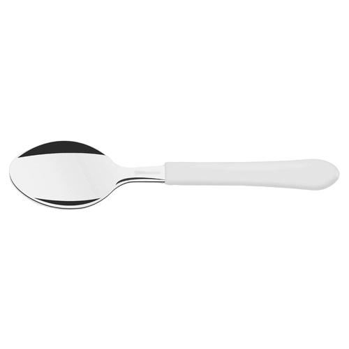 COLHER INOX MESA CABO PLASTICO BRANCO LEME TRAMONTINA