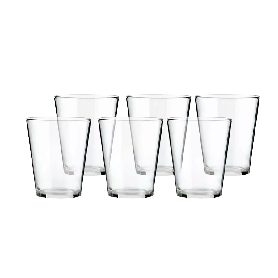 CONJ COPO VIDRO C/6 220ML LISO REF.SL0926 ORIGINAL