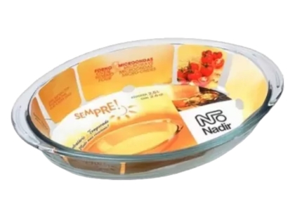 ASSADEIRA VIDRO OVAL 04LTS 35X26X7 NADIR