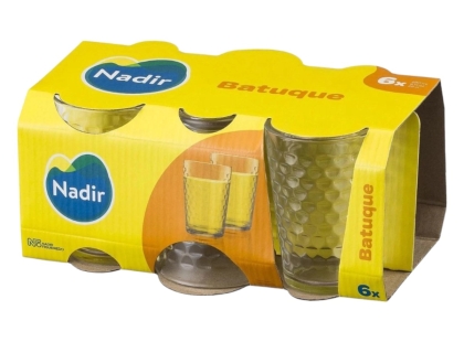 CONJ COPO VIDRO C/6 265ML GINGA/LAG/MARAC/BATUQUE NADIR