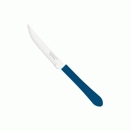 FACA INOX MESA CABO PLASTICO AZUL LEME TRAMONTINA