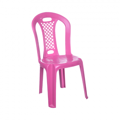 CADEIRA INFANTIL PLAST S/BRACO ROSA CANOINHA MILPLASTIC